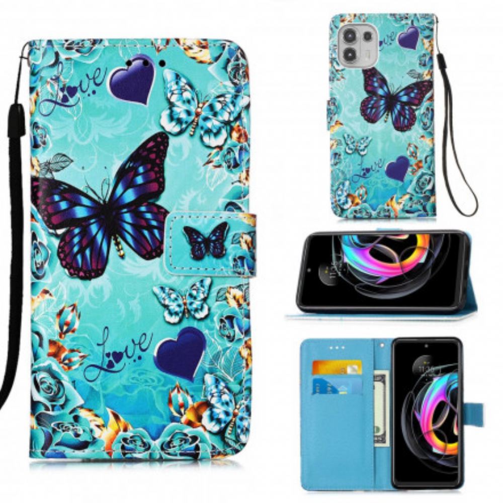 Flipové Pouzdro Na Motorola Edge 20 Lite Na Lana Love Butterflies Strappy