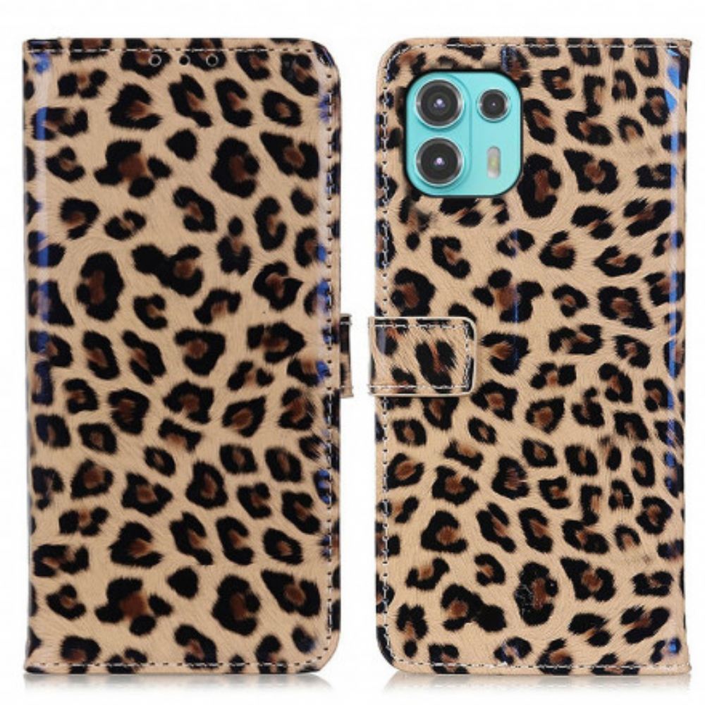 Kožené Pouzdro Na Motorola Edge 20 Lite Leopard