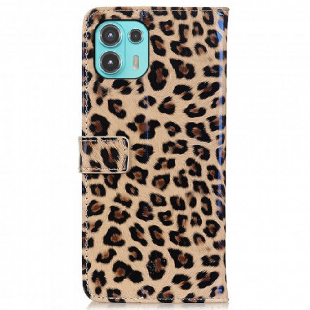 Kožené Pouzdro Na Motorola Edge 20 Lite Leopard