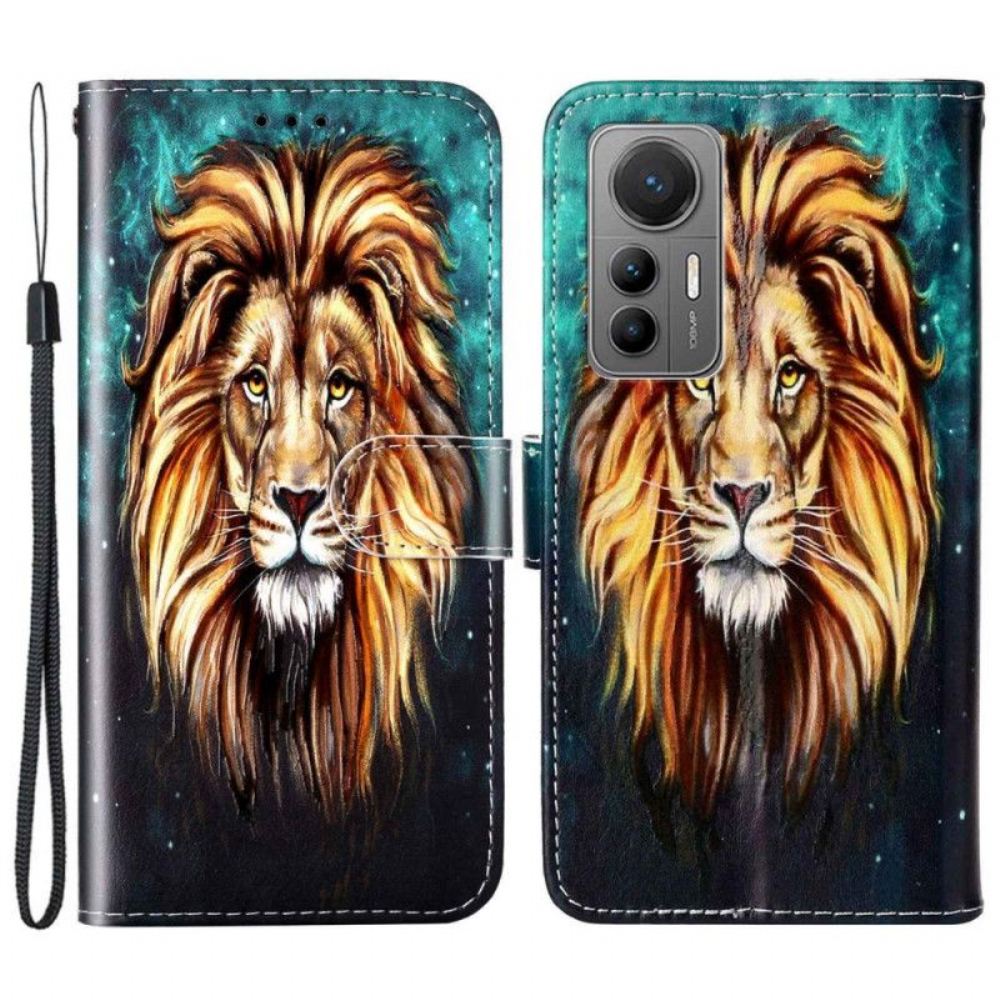 Flipové Pouzdro Na Xiaomi 12 Lite Na Lana Lanyard Lion