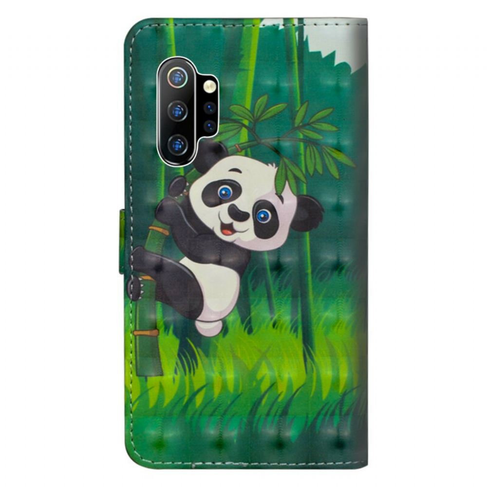 Flipové Pouzdro Na Samsung Galaxy Note 10 Plus Panda A Bambus