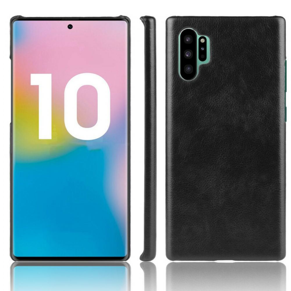 Kryt Na Samsung Galaxy Note 10 Plus Klasický Kožený Efekt Litchi