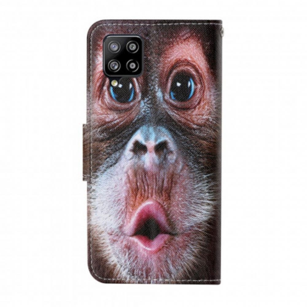 Flipové Pouzdro Na Samsung Galaxy A12 / M12 Na Lana Strappy Monkey