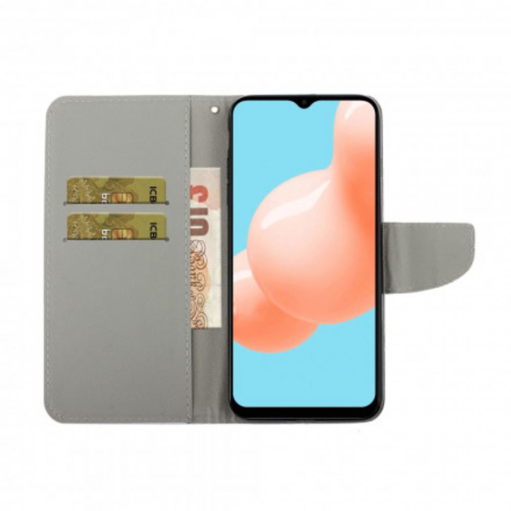 Flipové Pouzdro Na Samsung Galaxy A12 / M12 Patchwork S Popruhem