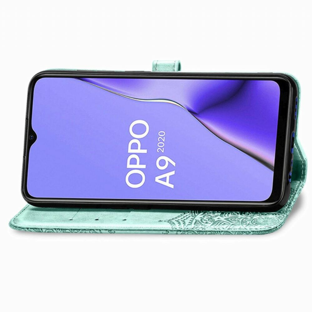 Kožené Pouzdro Na Oppo A9 2020 / A5 2020 Středověká Mandala