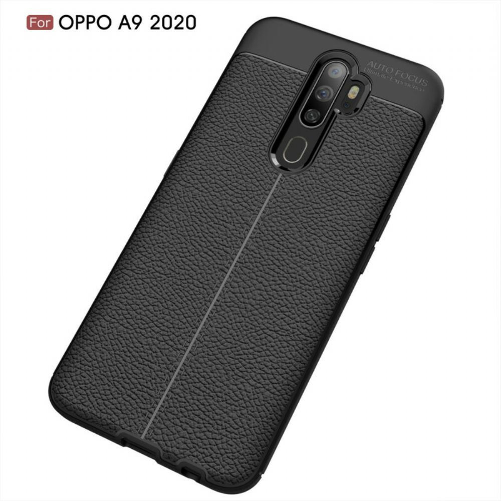 Kryt Na Oppo A9 2020 / A5 2020 Dvouřadý Kožený Efekt Litchi