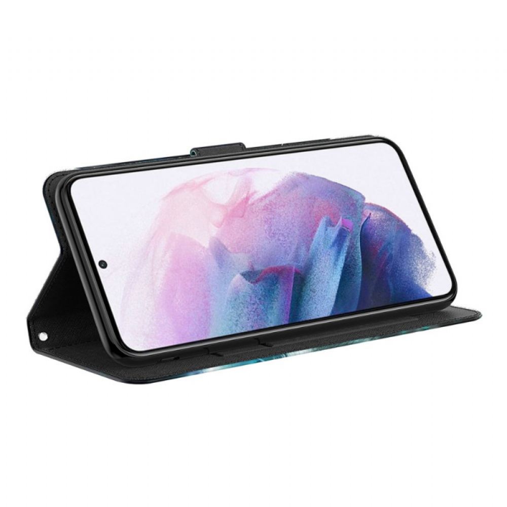 Kožené Pouzdro Na Moto G31 / Moto G41 Elegantní Krajka