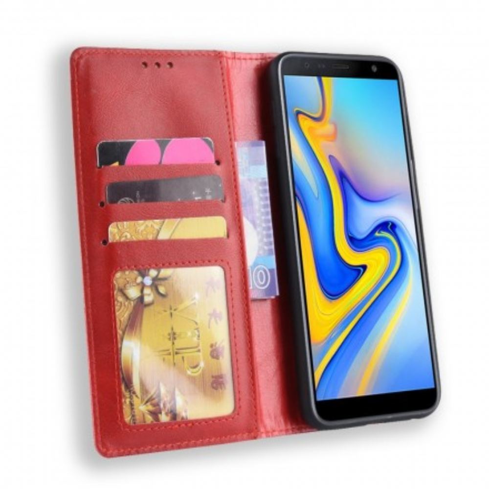 Kryty Na Mobil Na Samsung Galaxy J6 Plus Flipové Pouzdro Stylizovaný Vintage Kožený Efekt