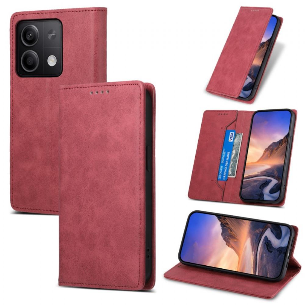 Kožené Pouzdro Folio Xiaomi Redmi Note 13 5g Klasický Styl