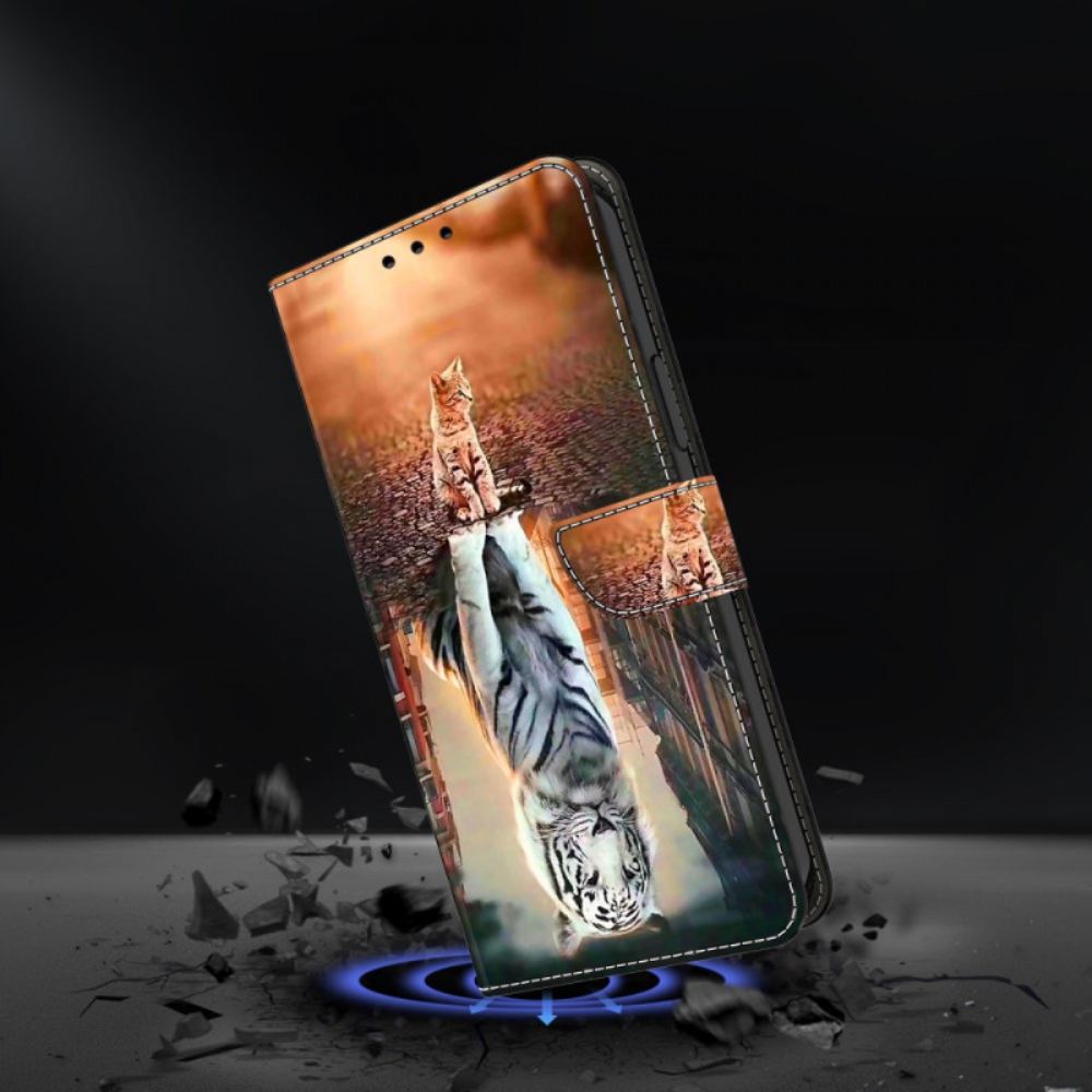 Kožený Kryt Na Xiaomi Redmi Note 13 5g S 3d Vzorem Kitten Dream