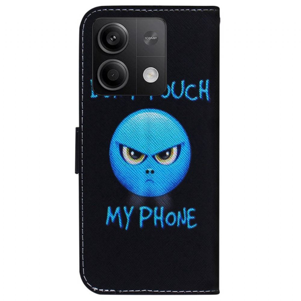 Kožený Kryt Xiaomi Redmi Note 13 5g Emoji Mého Telefonu Se Nedotýkejte