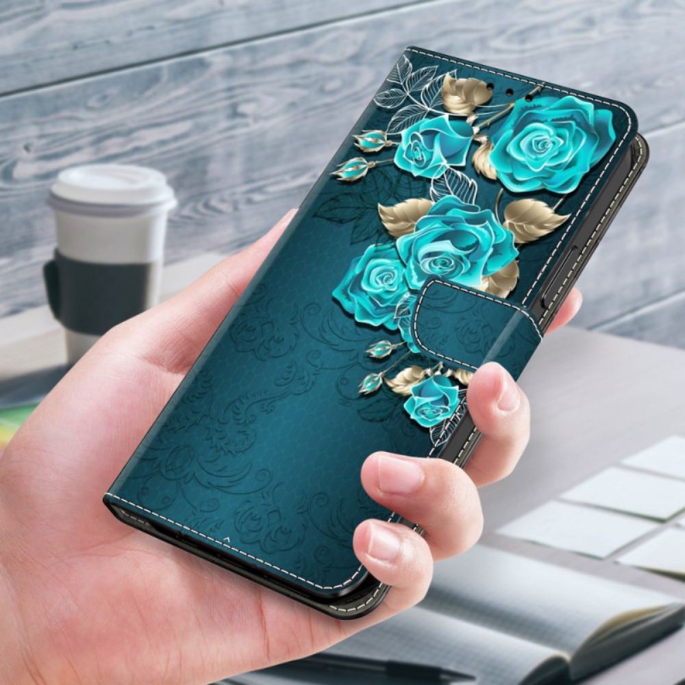 Kožený Kryt Xiaomi Redmi Note 13 5g Modré Růže