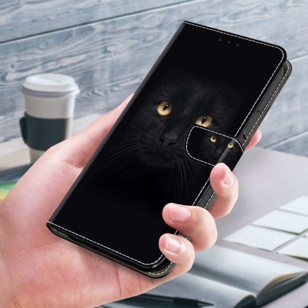 Kožený Kryt Xiaomi Redmi Note 13 5g Černá Kočka