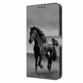 Kožený Kryt Xiaomi Redmi Note 13 5g Černý Kůň