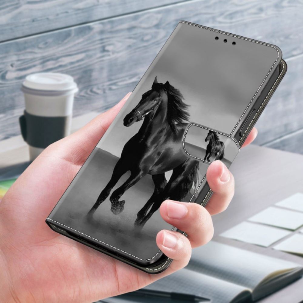 Kožený Kryt Xiaomi Redmi Note 13 5g Černý Kůň