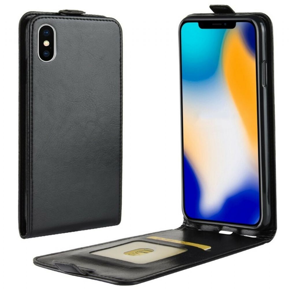 Flipové Pouzdro Na iPhone XS Max Kožené Pouzdro Skládací