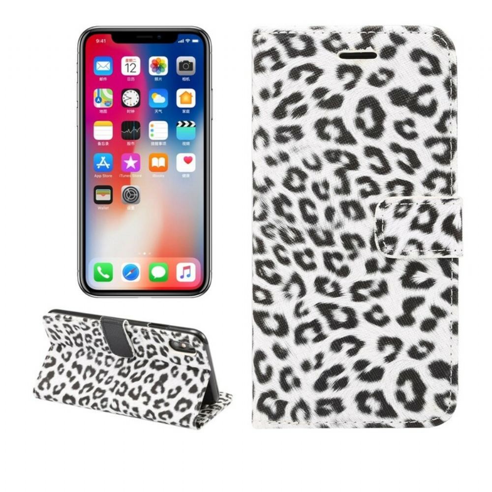 Kožené Pouzdro Na iPhone XS Max Luxusní Leopard