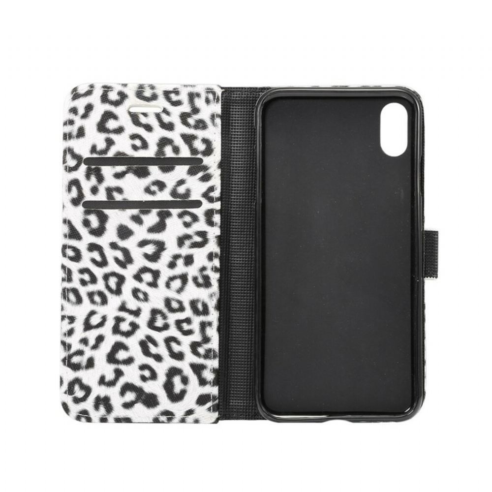 Kožené Pouzdro Na iPhone XS Max Luxusní Leopard