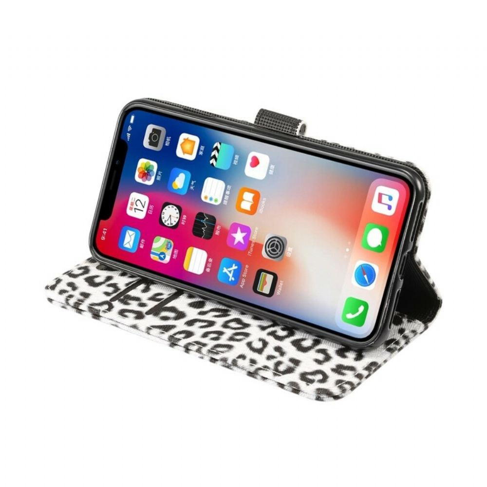 Kožené Pouzdro Na iPhone XS Max Luxusní Leopard