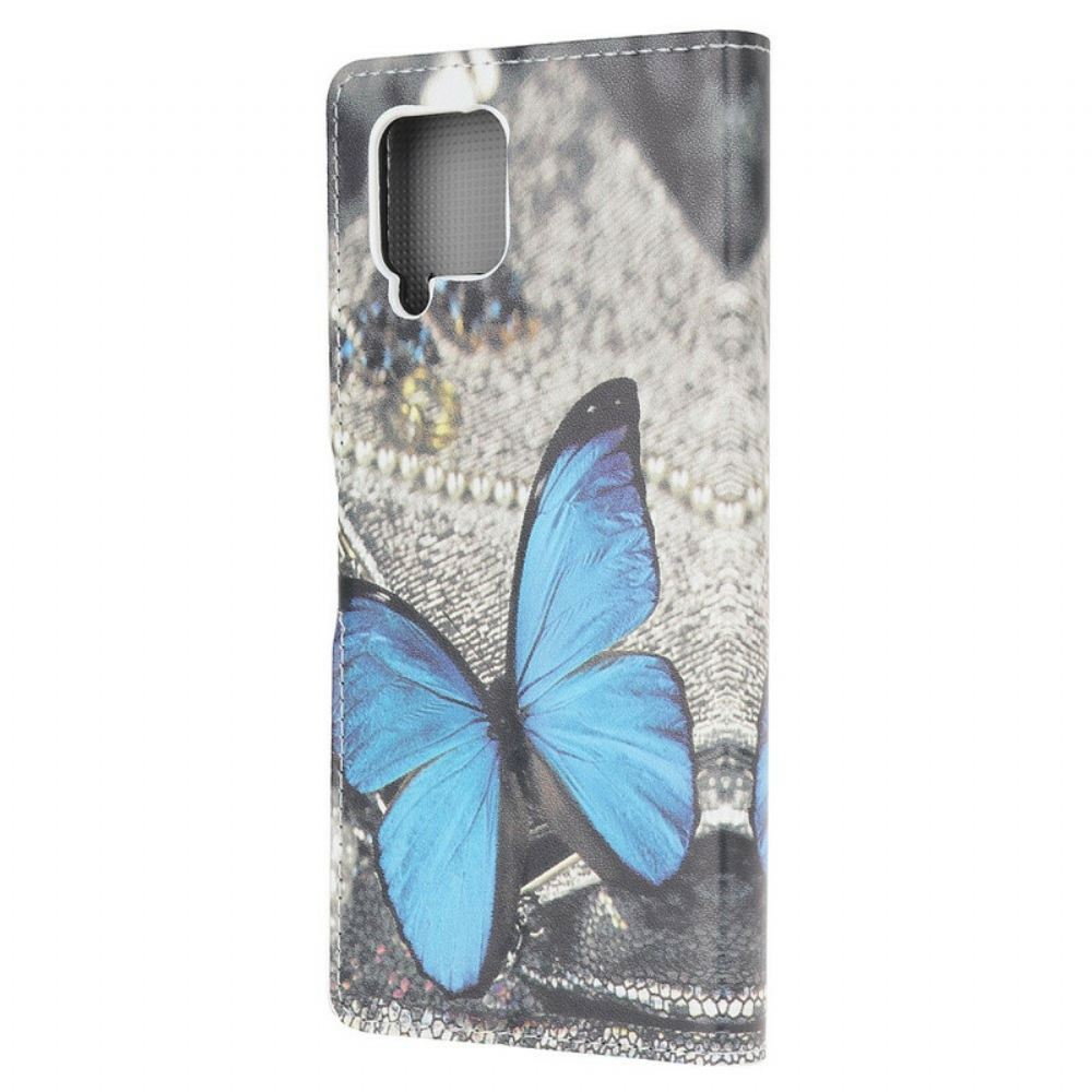 Flipové Pouzdro Na Samsung Galaxy A42 5G Blue Prestige Butterfly