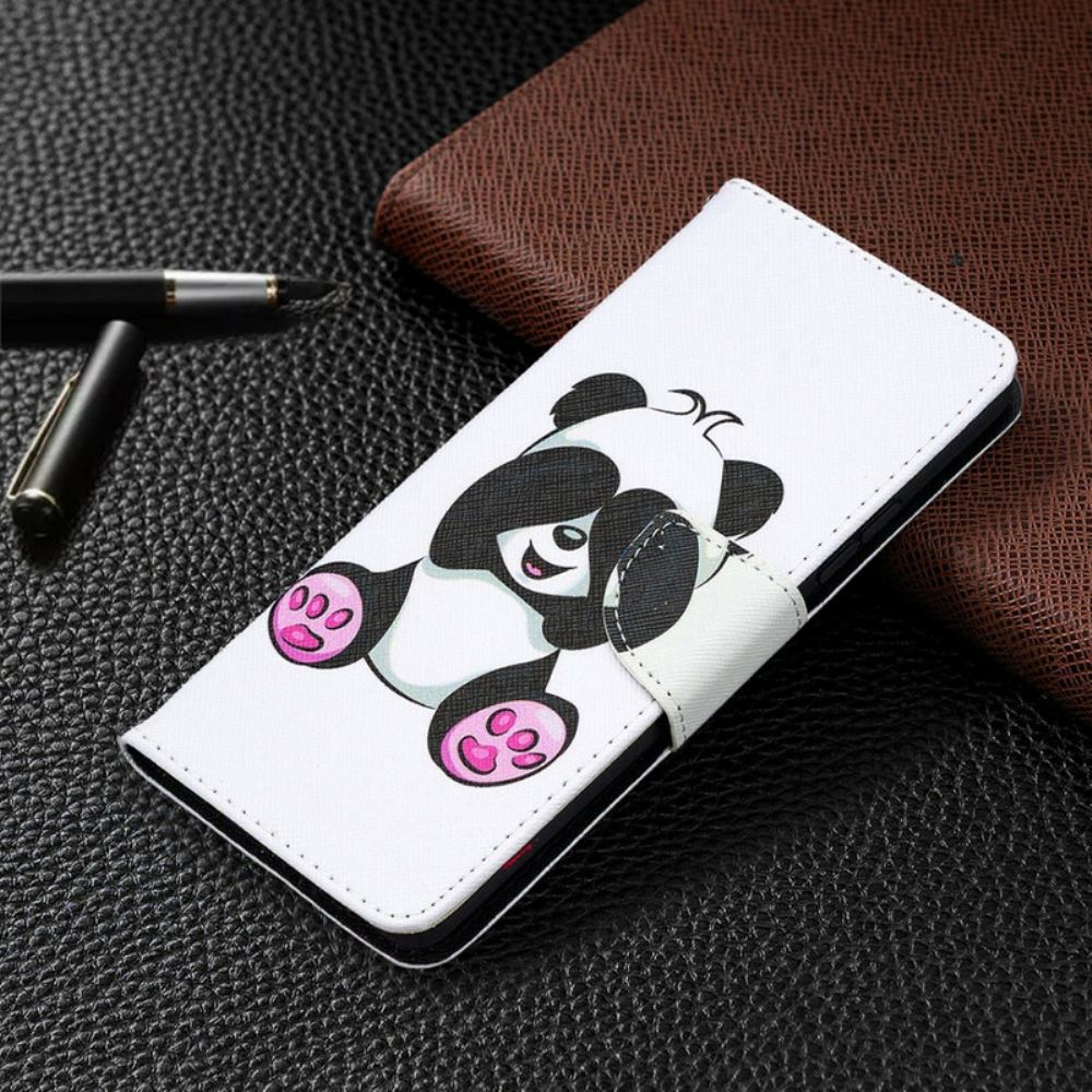 Kožené Pouzdro Na Samsung Galaxy A42 5G Panda Zábava