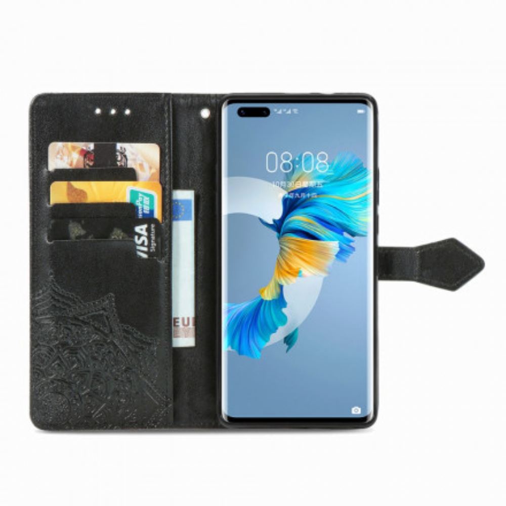 Flipové Pouzdro Na Huawei Mate 40 Pro Středověká Mandala