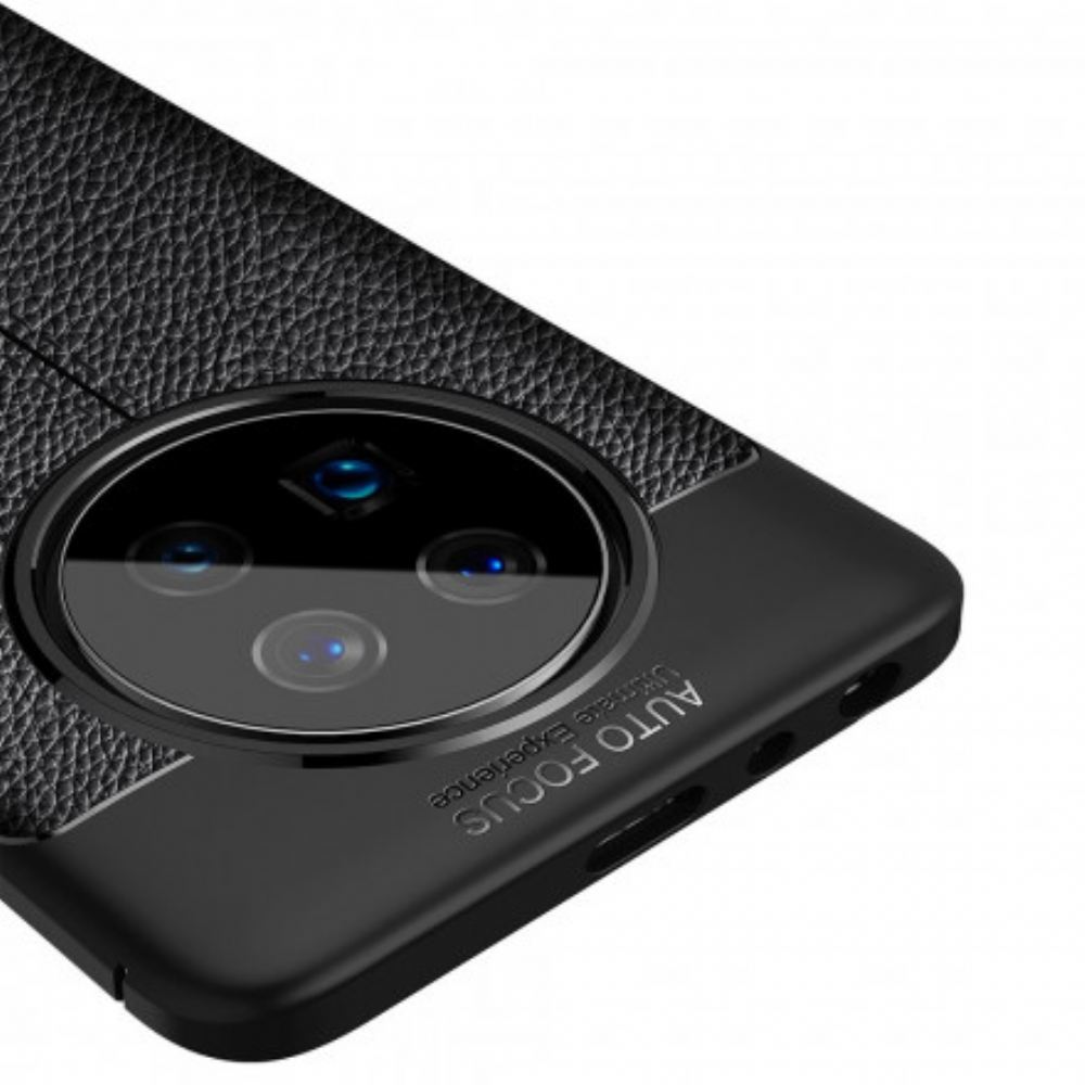 Kryt Na Huawei Mate 40 Pro Dvouřadý Kožený Efekt Litchi