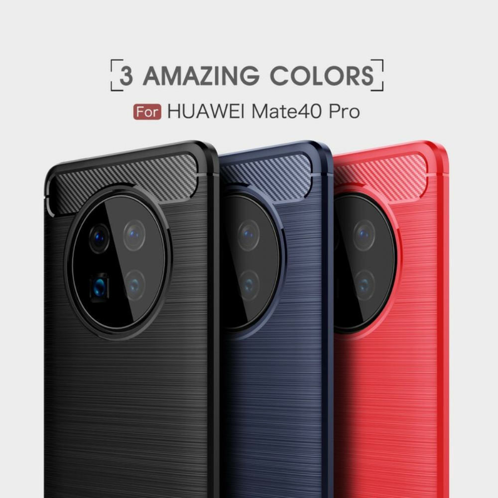 Kryt Na Huawei Mate 40 Pro Kartáčované Uhlíkové Vlákno