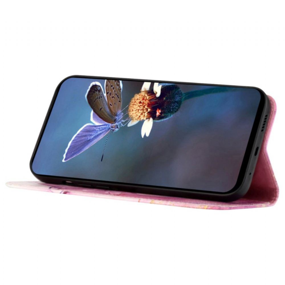 Kožený Kryt Oppo Reno 11 Pro 5g Mramorový Vzor S Ramenním Popruhem