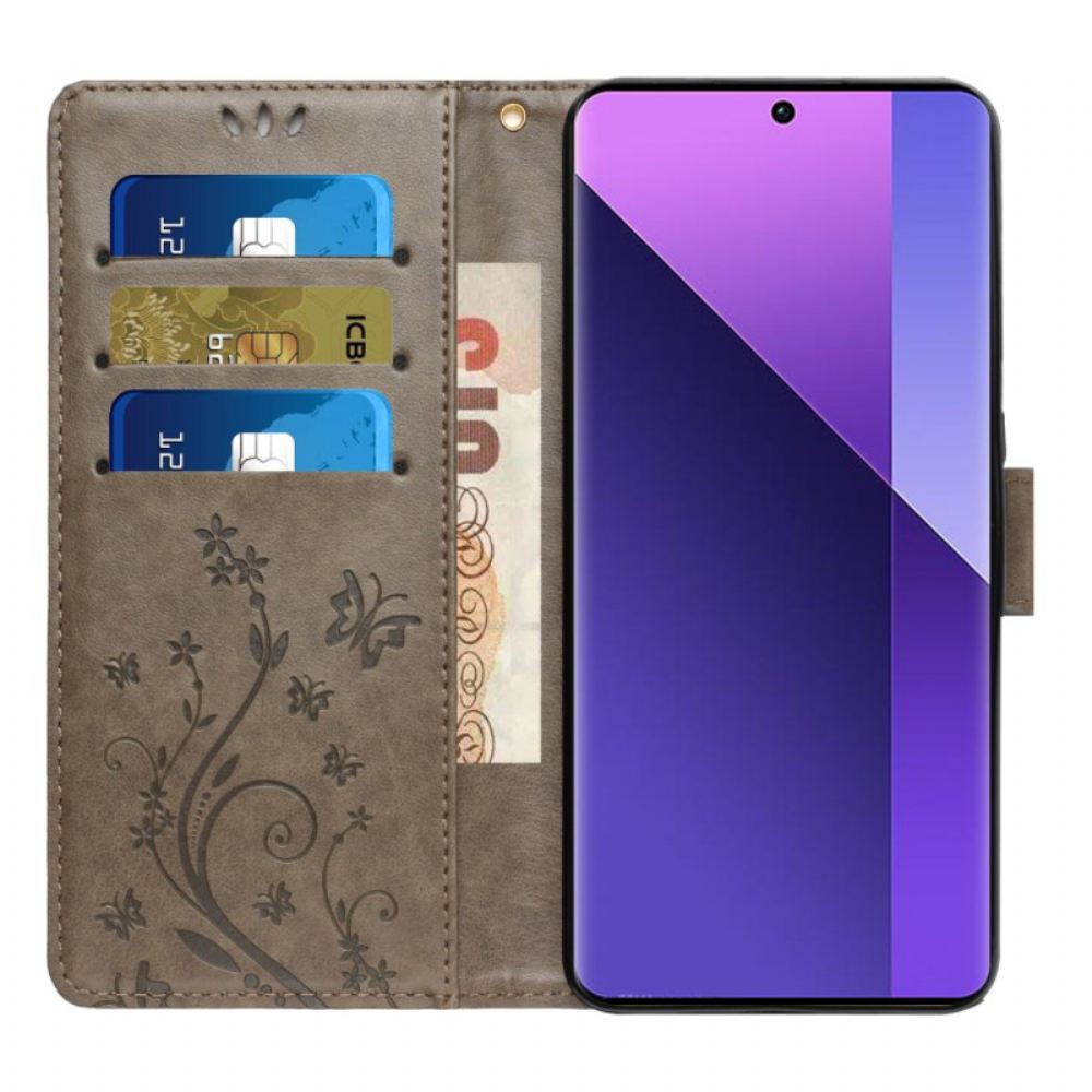 Kožený Kryt Oppo Reno 11 Pro 5g Vzor Motýla S Páskem