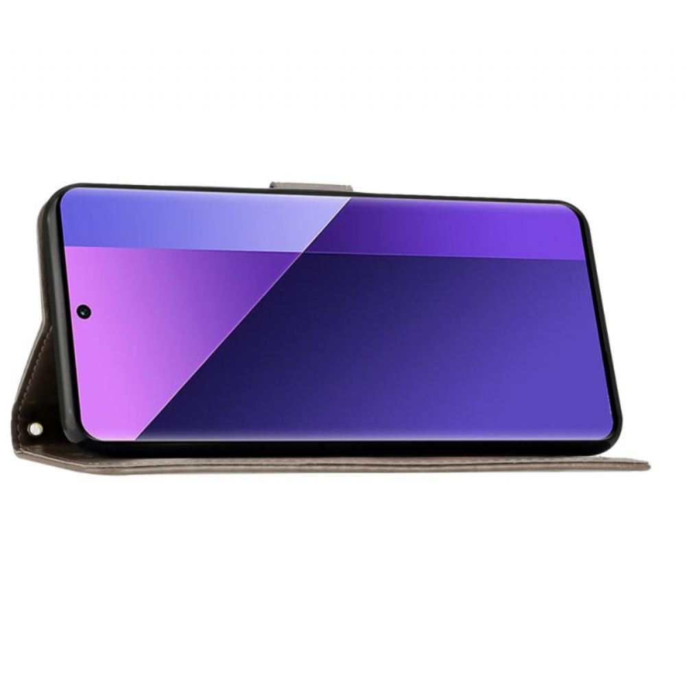 Kožený Kryt Oppo Reno 11 Pro 5g Vzor Motýla S Páskem