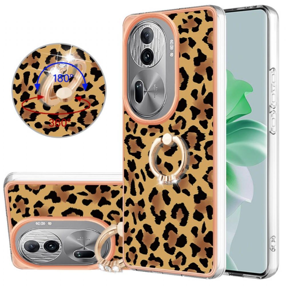 Kryt Oppo Reno 11 Pro 5g Podpůrný Kroužek S Leopardím Vzorem