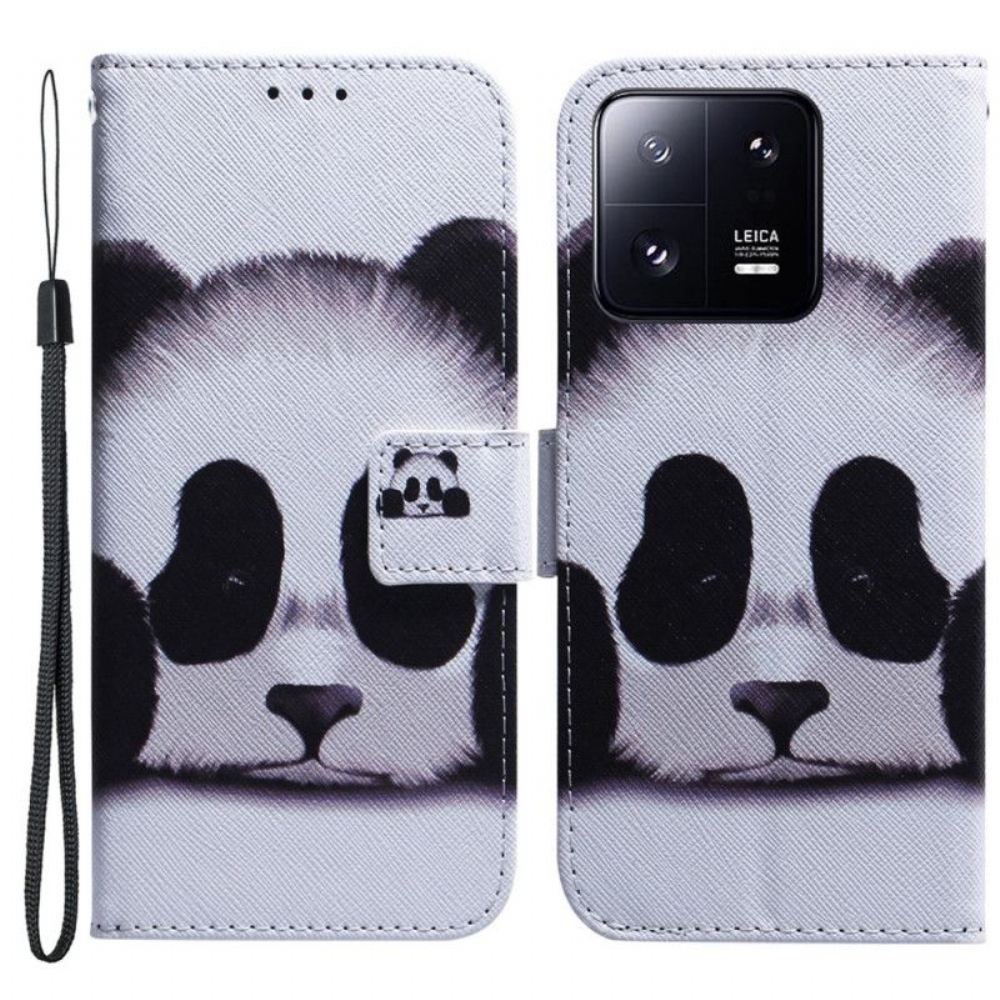 Flipové Pouzdro Na Xiaomi 13 Pro Na Lana Strappy Panda