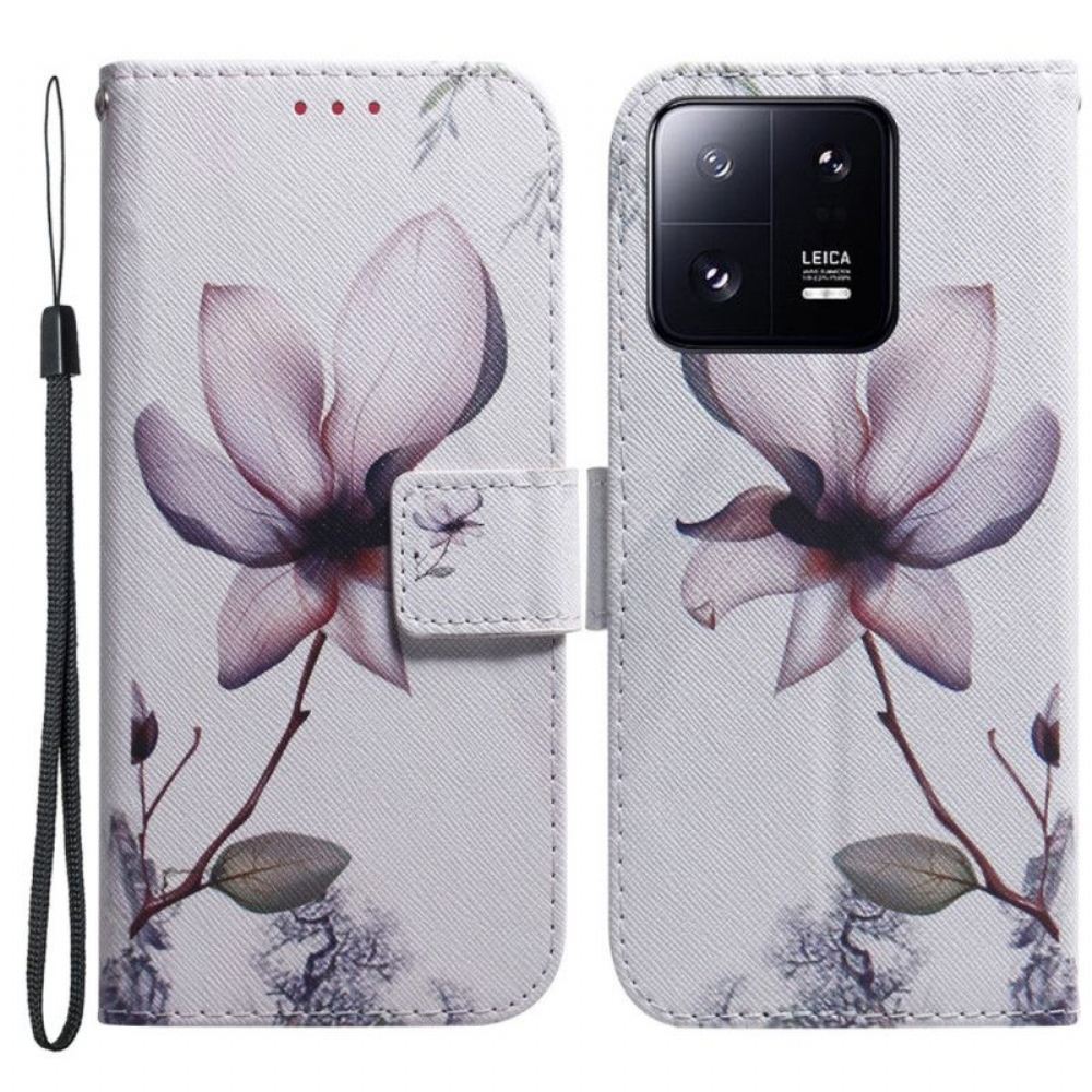 Flipové Pouzdro Na Xiaomi 13 Pro Na Lana Strappy Rose Flower