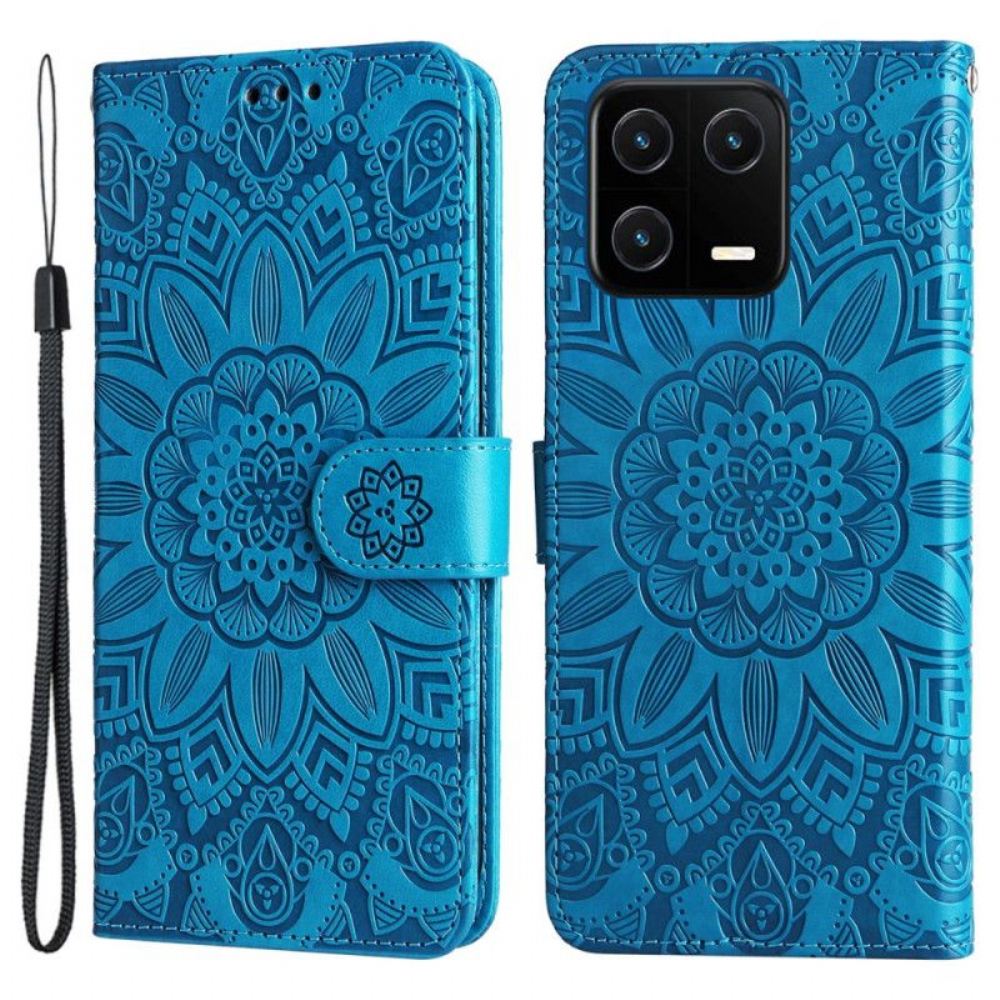 Flipové Pouzdro Na Xiaomi 13 Pro Mandala Sun S Šňůrkou