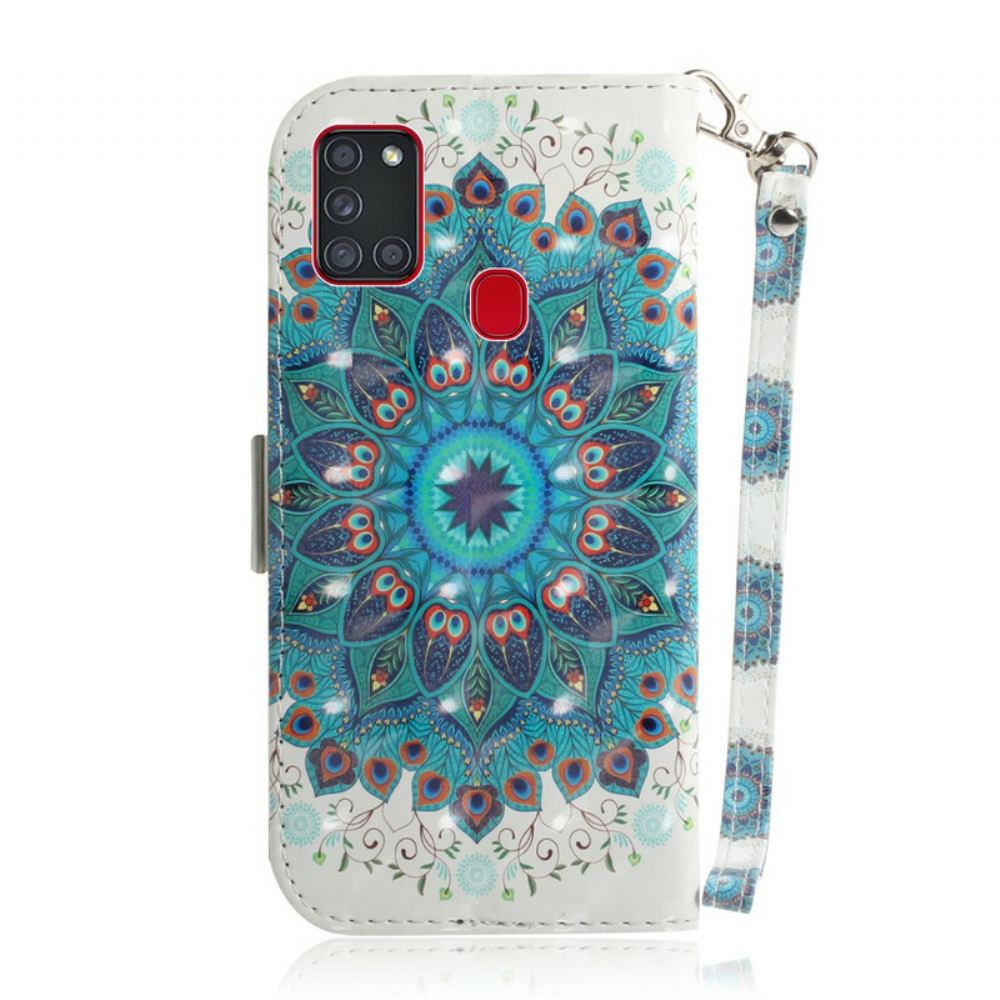 Flipové Pouzdro Na Samsung Galaxy A21s Na Lana Mistrovská Strappy Mandala