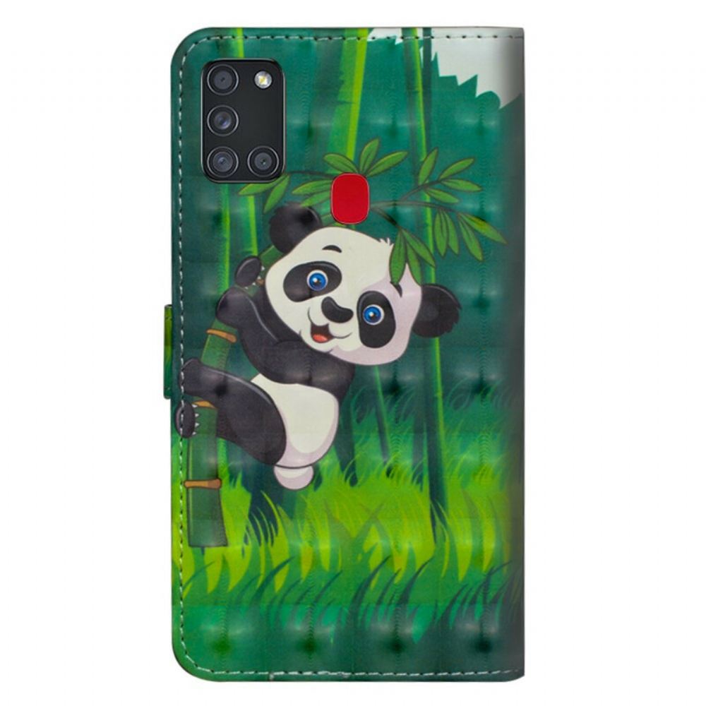 Flipové Pouzdro Na Samsung Galaxy A21s Panda A Bambus