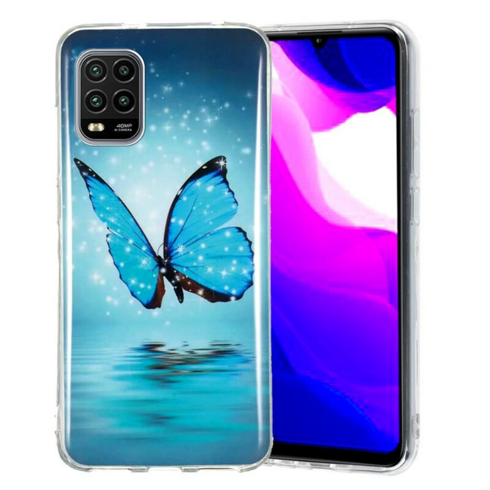 Kryt Na Xiaomi Mi 10 Lite Fluorescenční Modrý Motýl