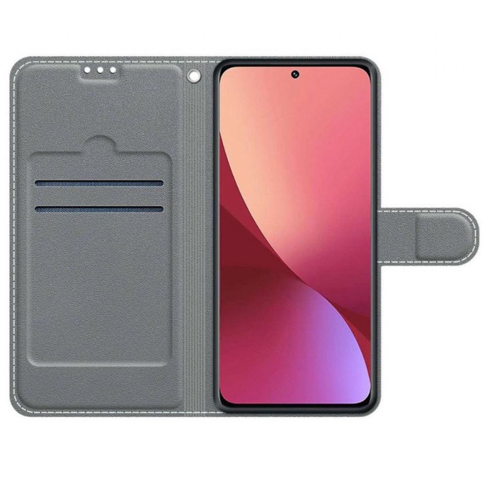 Flipové Pouzdro Na Xiaomi 12 / 12X Na Lana Strappy Květinové