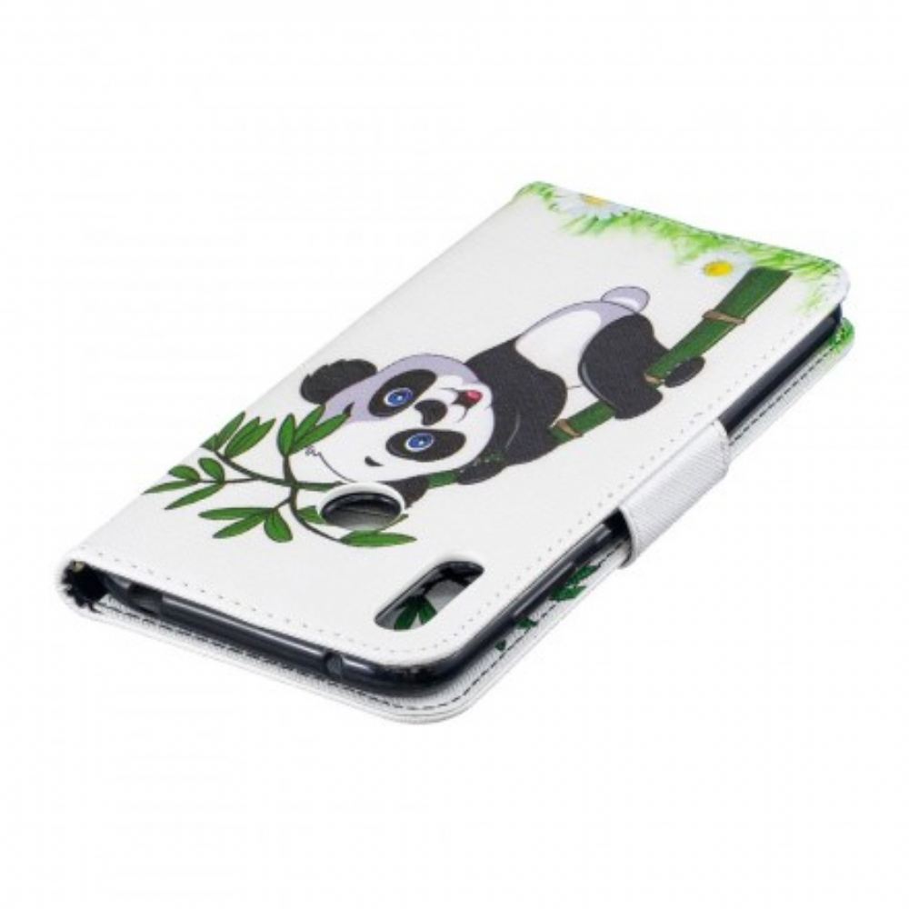 Flipové Pouzdro Na Huawei Y7 2019 Panda Na Bambusu