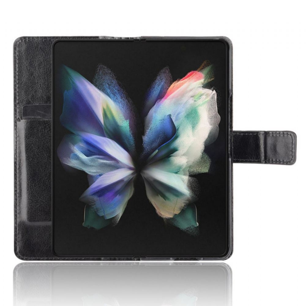 Flipové Pouzdro Na Samsung Galaxy Z Fold 3 5G Držák Na Dotykové Pero Z Umělé Kůže