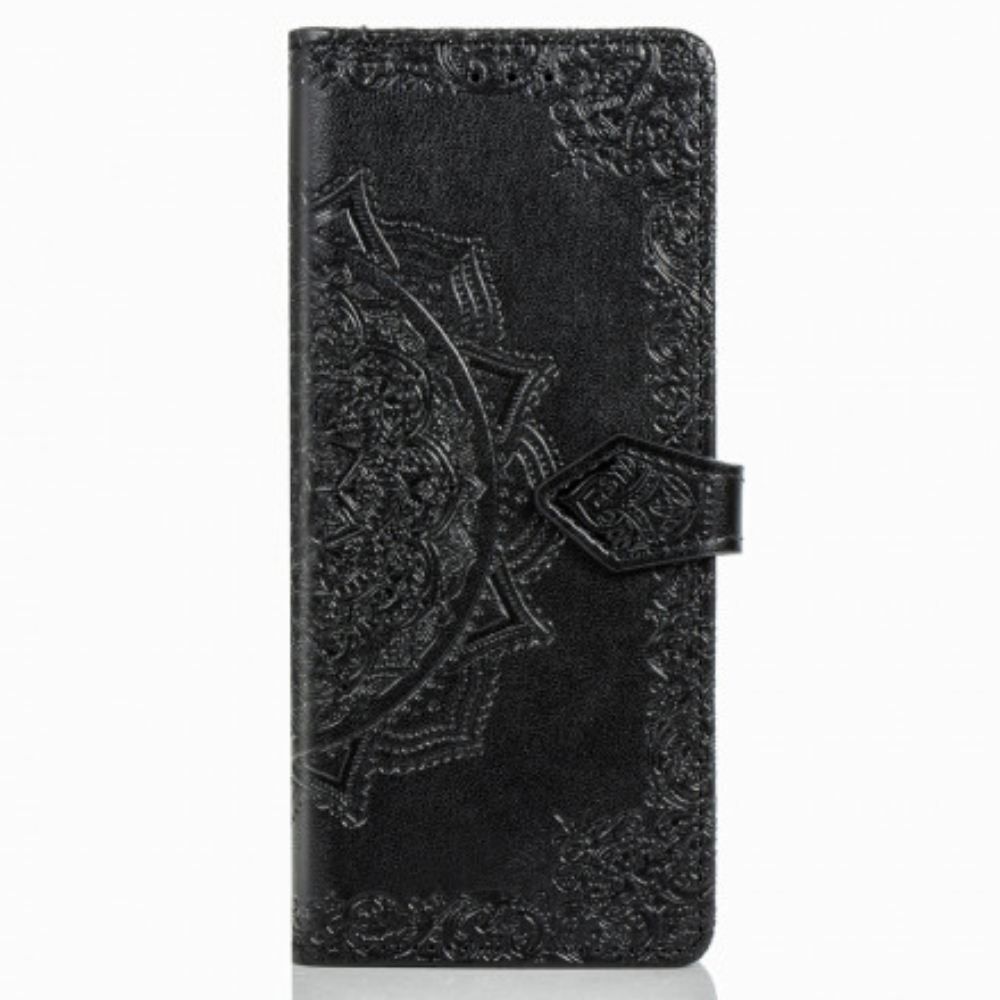 Kožené Pouzdro Na Samsung Galaxy Z Fold 3 5G Středověká Mandala