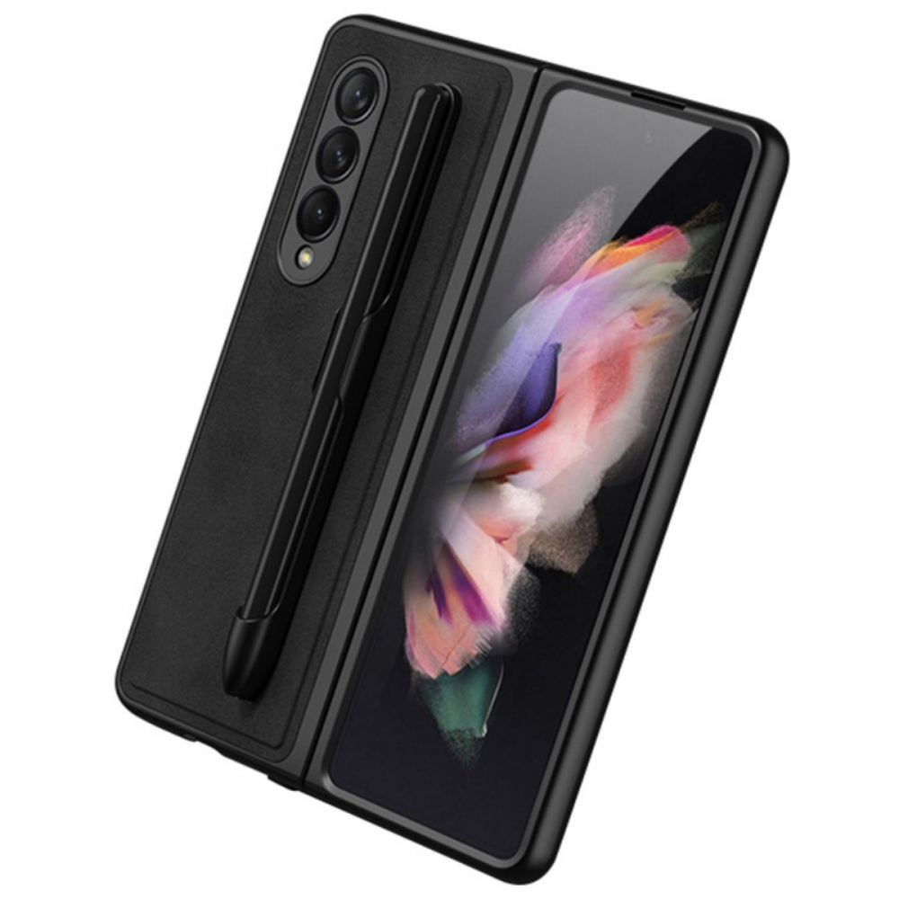 Kryt Na Samsung Galaxy Z Fold 3 5G Držák Doteku S Koženým Efektem Gkk