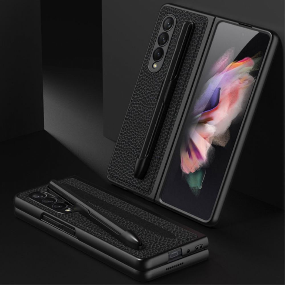 Kryt Na Samsung Galaxy Z Fold 3 5G Kožený Držák Doteku Litchi Gkk