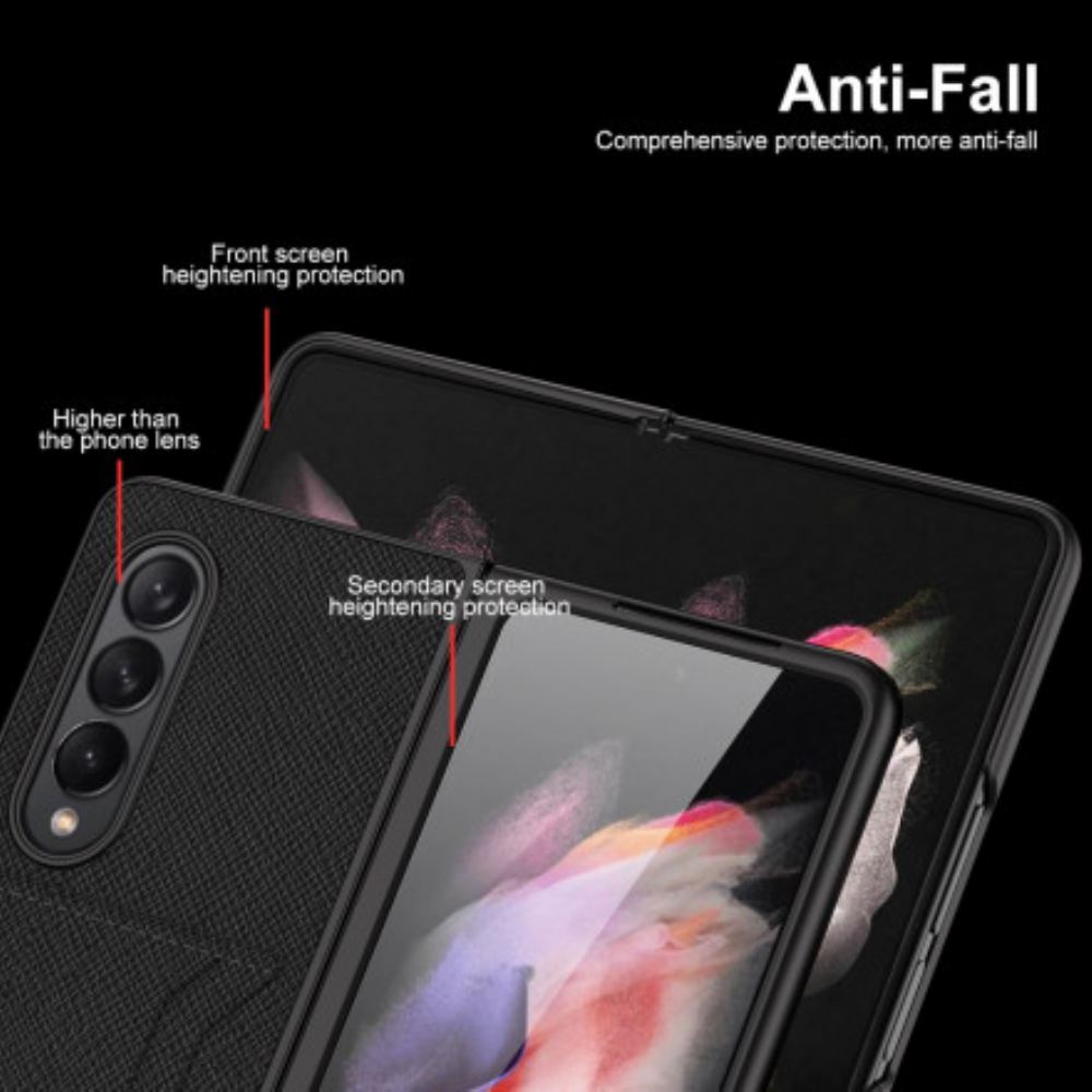 Kryt Na Samsung Galaxy Z Fold 3 5G Kožený Držitel Karty Litchi Gkk