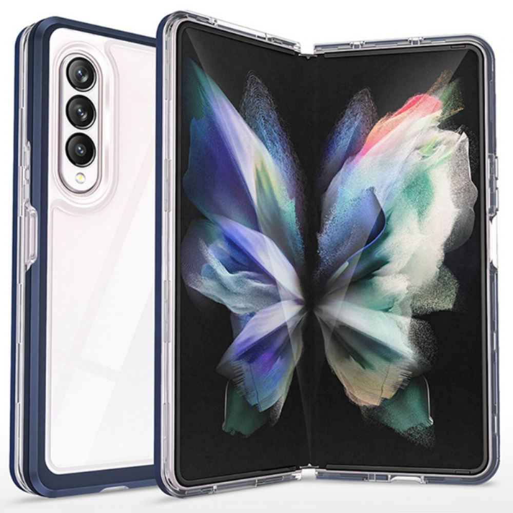 Kryt Na Samsung Galaxy Z Fold 3 5G Transparentní Hybridní Barevné Okraje