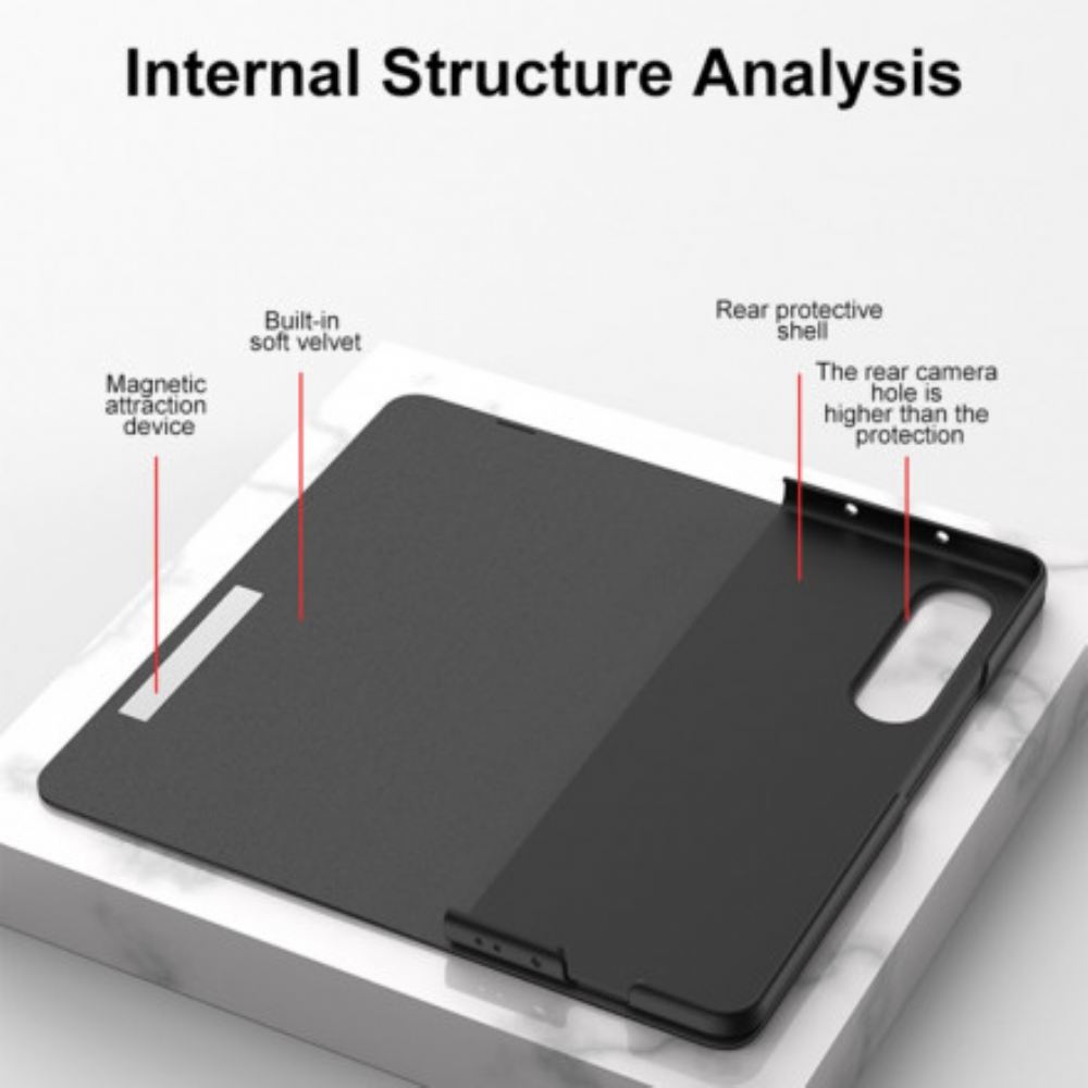 Kryty Na Mobil Na Samsung Galaxy Z Fold 3 5G Flipové Pouzdro Tvrzené Sklo A Umělá Kůže