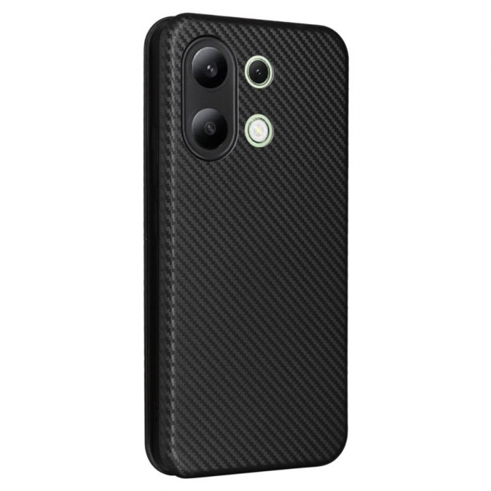 Kožené Pouzdro Folio Xiaomi Redmi Note 13 4g Uhlíkové Vlákno