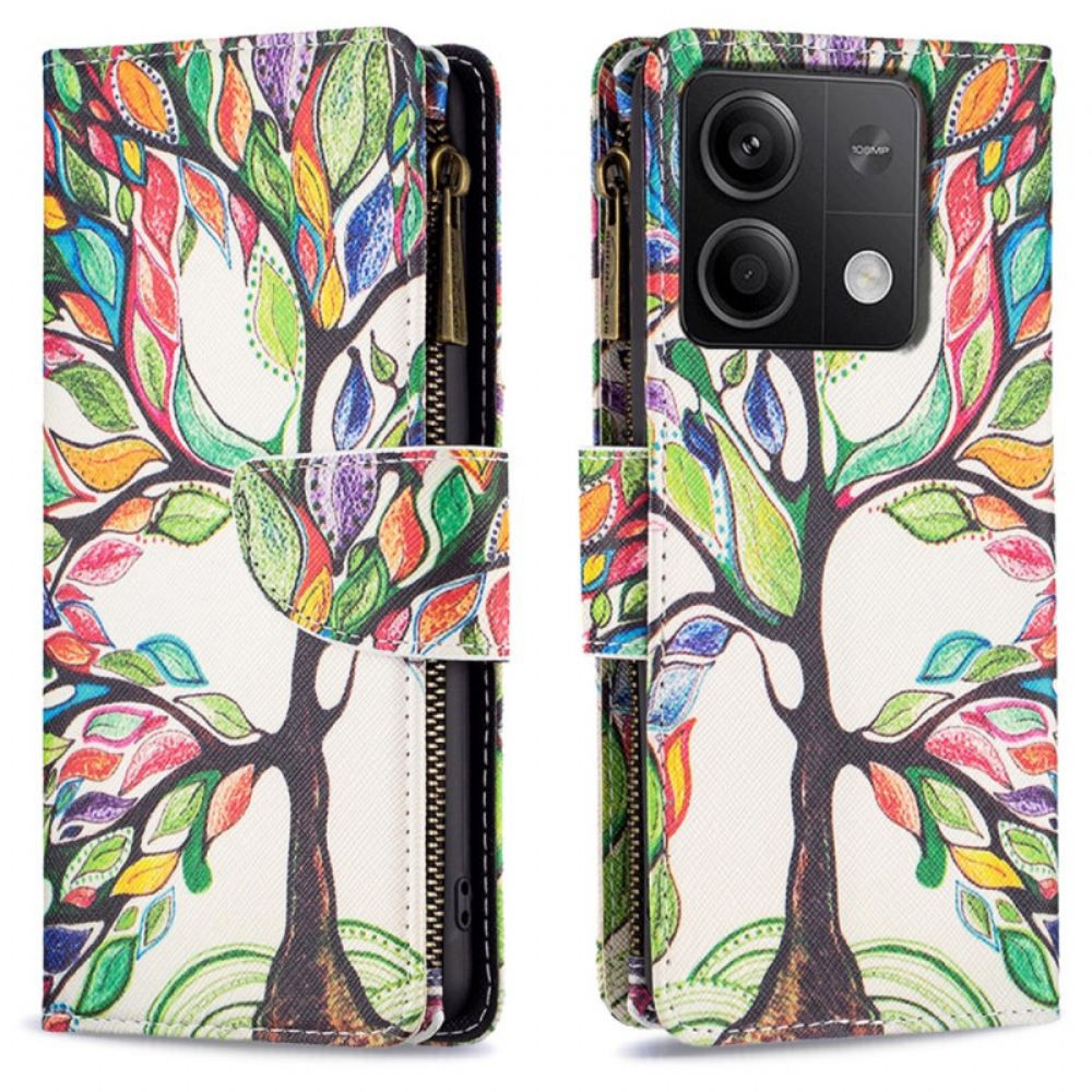 Kožený Kryt Na Xiaomi Redmi Note 13 4g Peněženka Tree Of Life