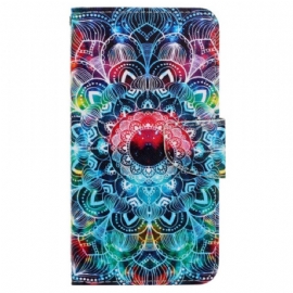 Kožený Kryt Na Xiaomi Redmi Note 13 4g Vzor Řemínku Mandala